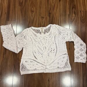 Ultra Pink White Crochet Top